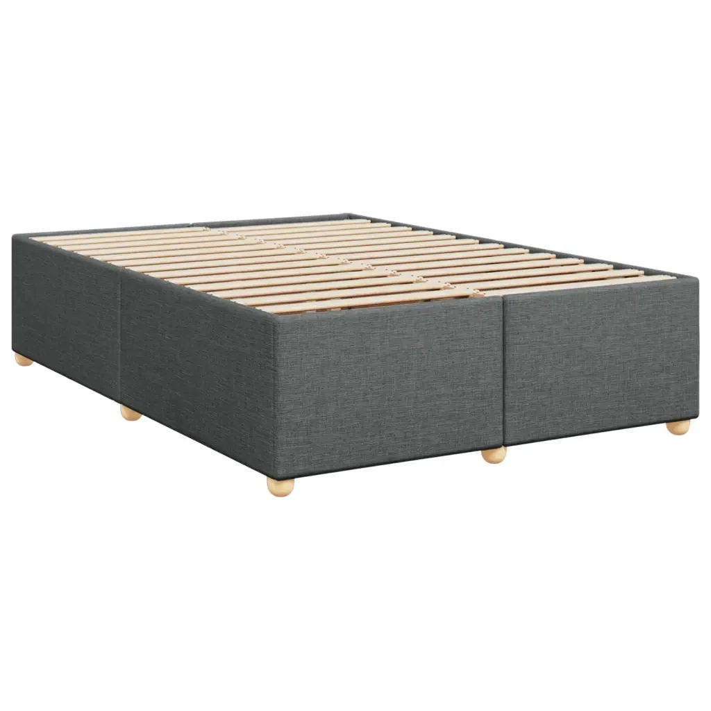 Letto matrimoniale | Letto per adulti | Giroletto senza Materasso Grigio Scuro 160x200 cm Tessuto - Image 4