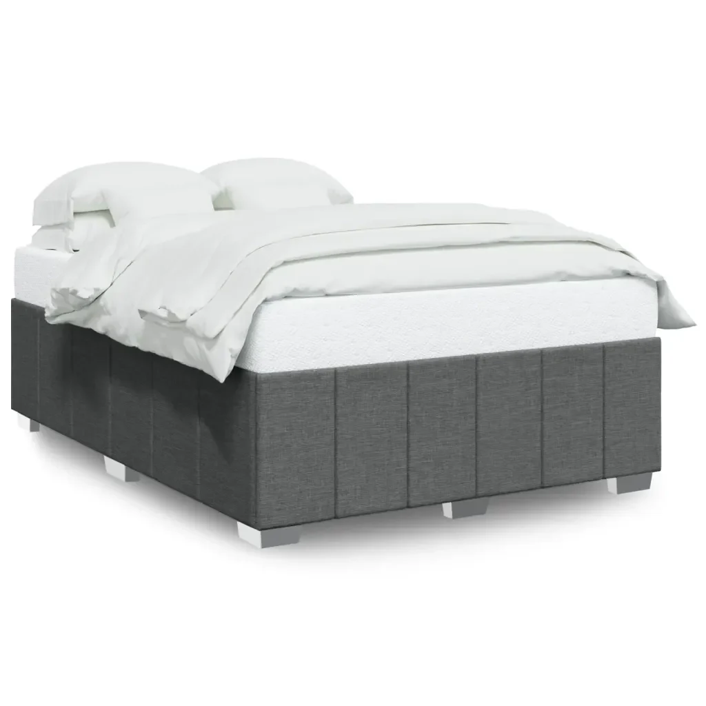 Letto matrimoniale | Letto per adulti | Giroletto senza Materasso Grigio Scuro 160x200 cm Tessuto