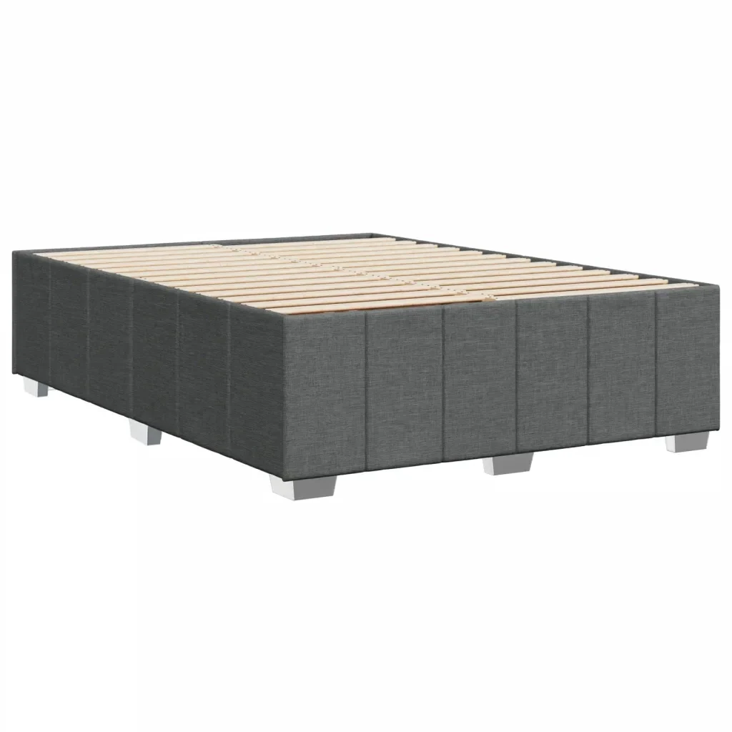 Letto matrimoniale | Letto per adulti | Giroletto senza Materasso Grigio Scuro 160x200 cm Tessuto - Image 6