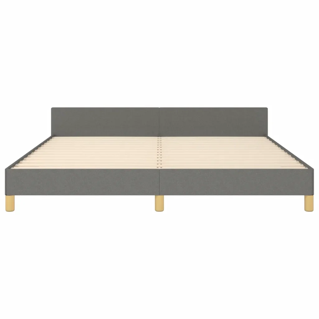 Letto matrimoniale | Letto per adulti | Giroletto senza Materasso Grigio Scuro 160x200 cm Tessuto - Image 6