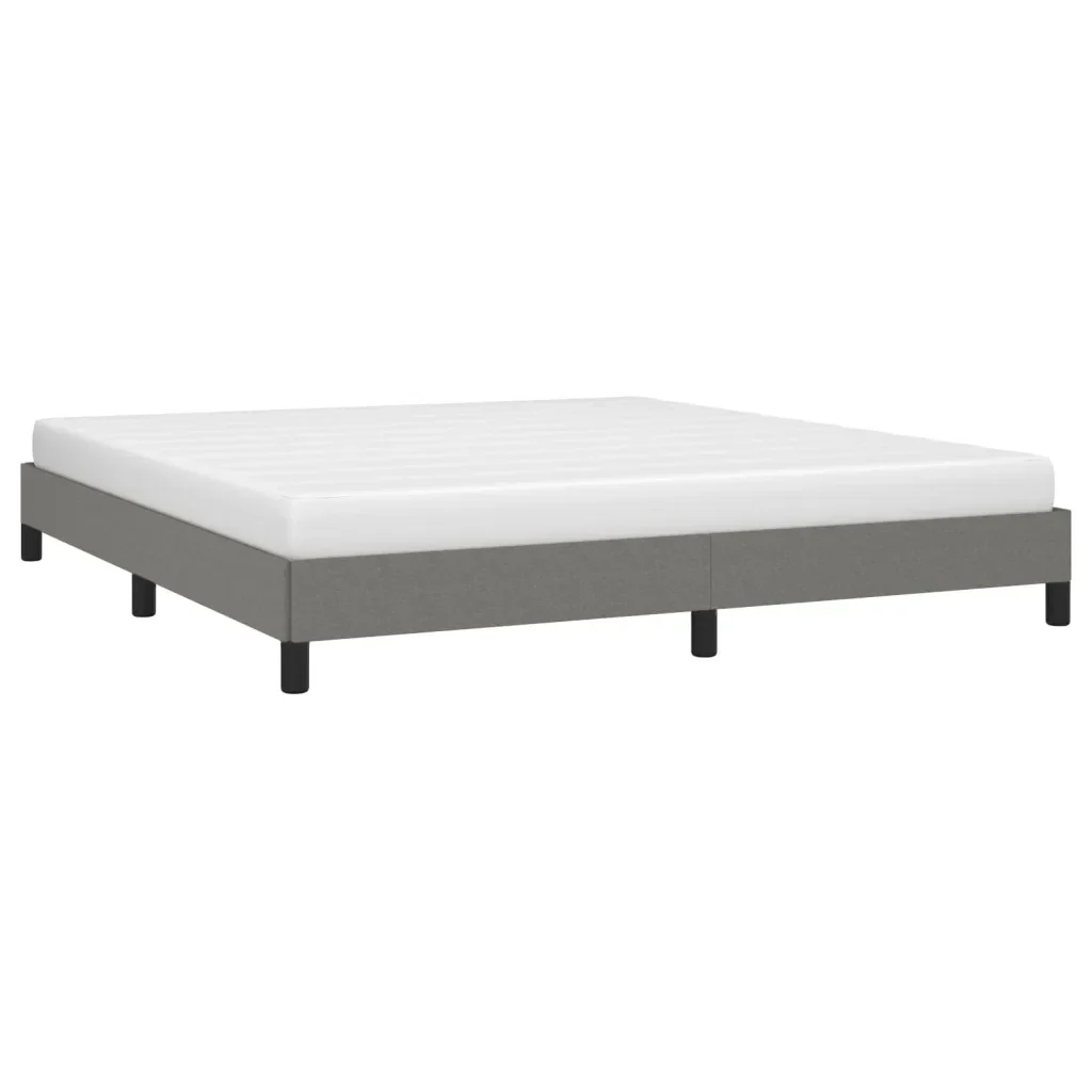 Letto matrimoniale | Letto per adulti | Giroletto senza Materasso Grigio Scuro 160x200 cm Tessuto - Image 4
