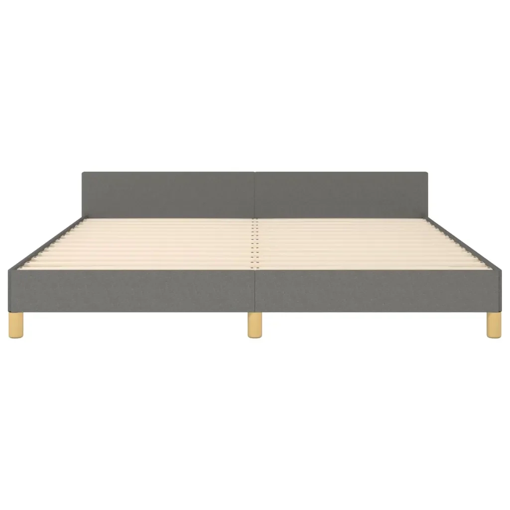 Letto matrimoniale | Letto per adulti | Giroletto senza Materasso Grigio Scuro 160x200 cm Tessuto - Image 6