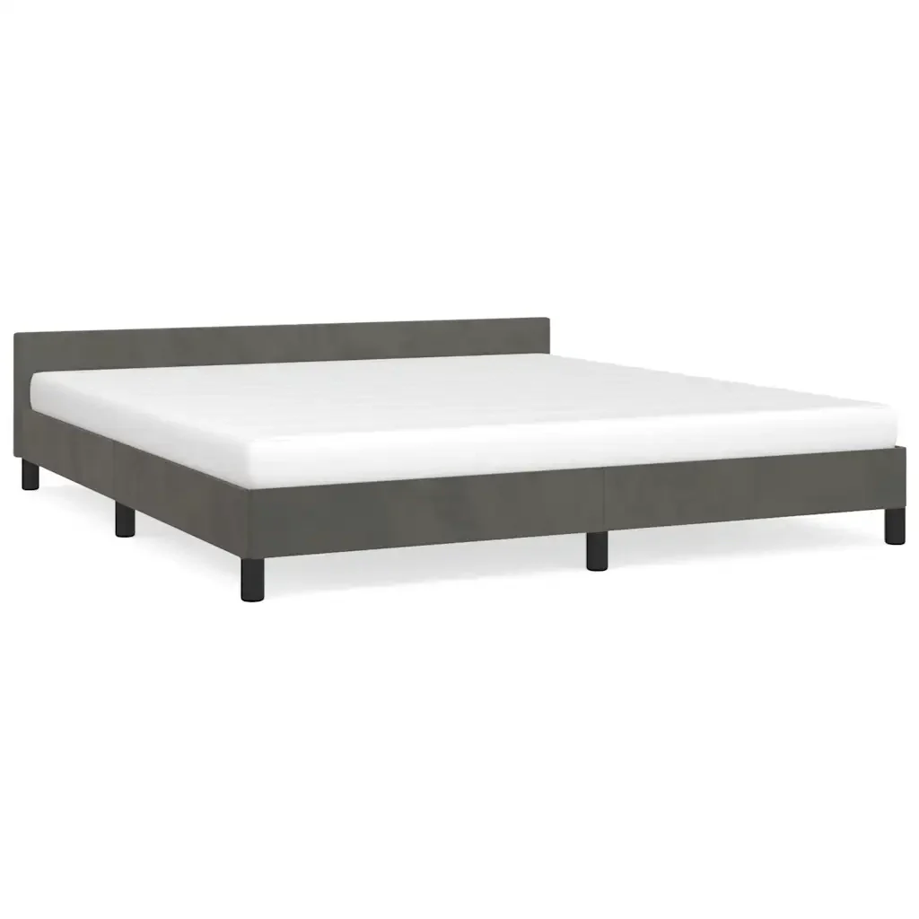 Letto matrimoniale | Letto per adulti | Giroletto senza Materasso Grigio Scuro 160x200 cm Velluto