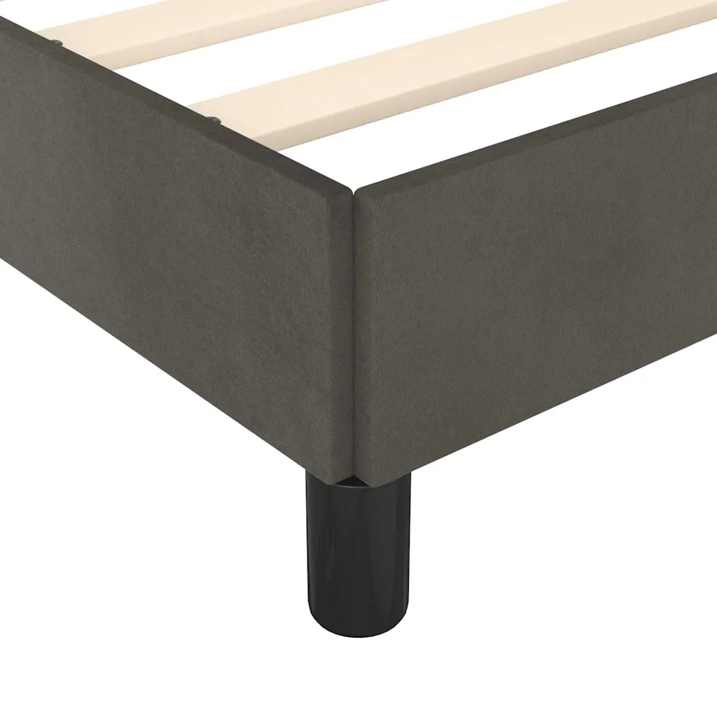 Letto matrimoniale | Letto per adulti | Giroletto senza Materasso Grigio Scuro 160x200 cm Velluto - Image 7