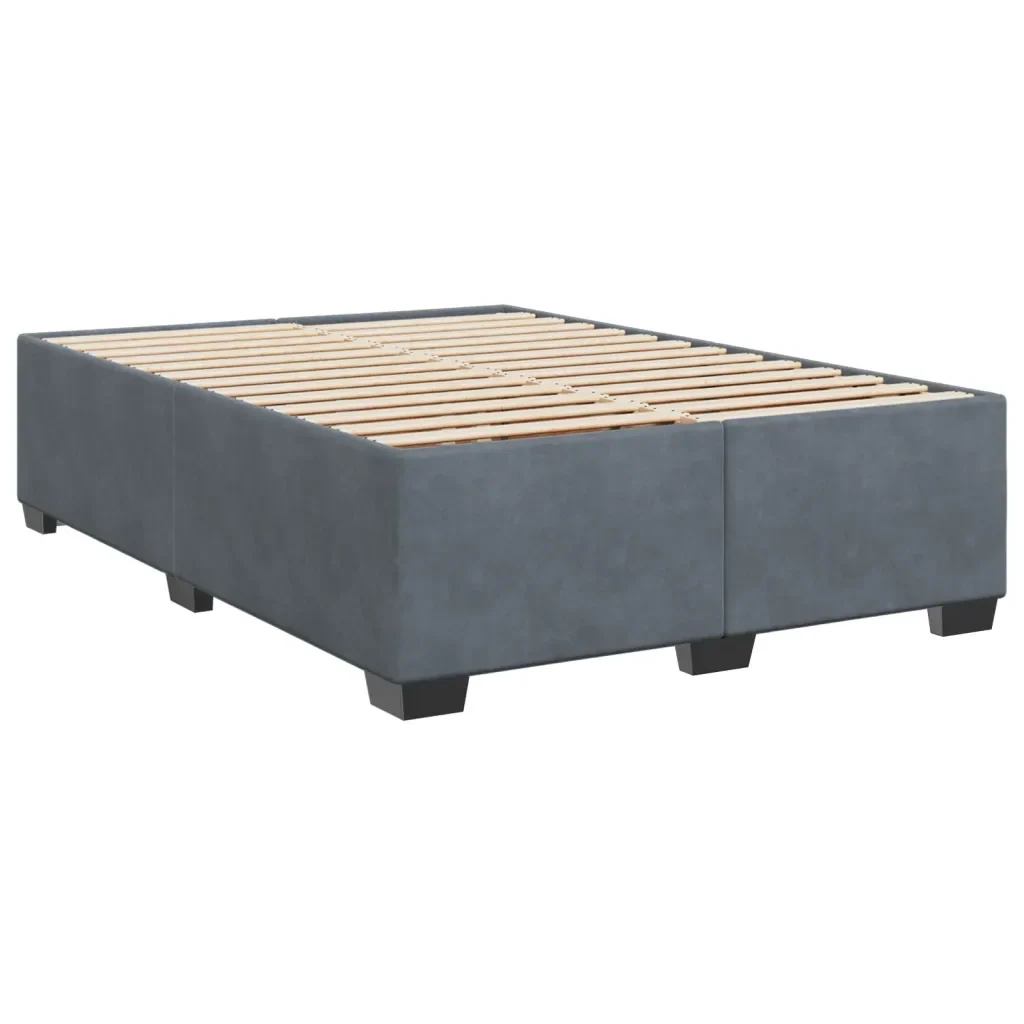 Letto matrimoniale | Letto per adulti | Giroletto senza Materasso Grigio Scuro 160x200 cm Velluto - Image 4