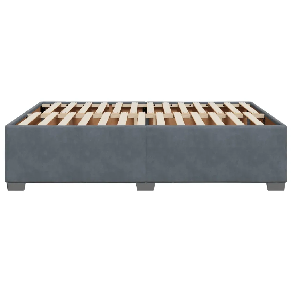 Letto matrimoniale | Letto per adulti | Giroletto senza Materasso Grigio Scuro 160x200 cm Velluto - Image 5
