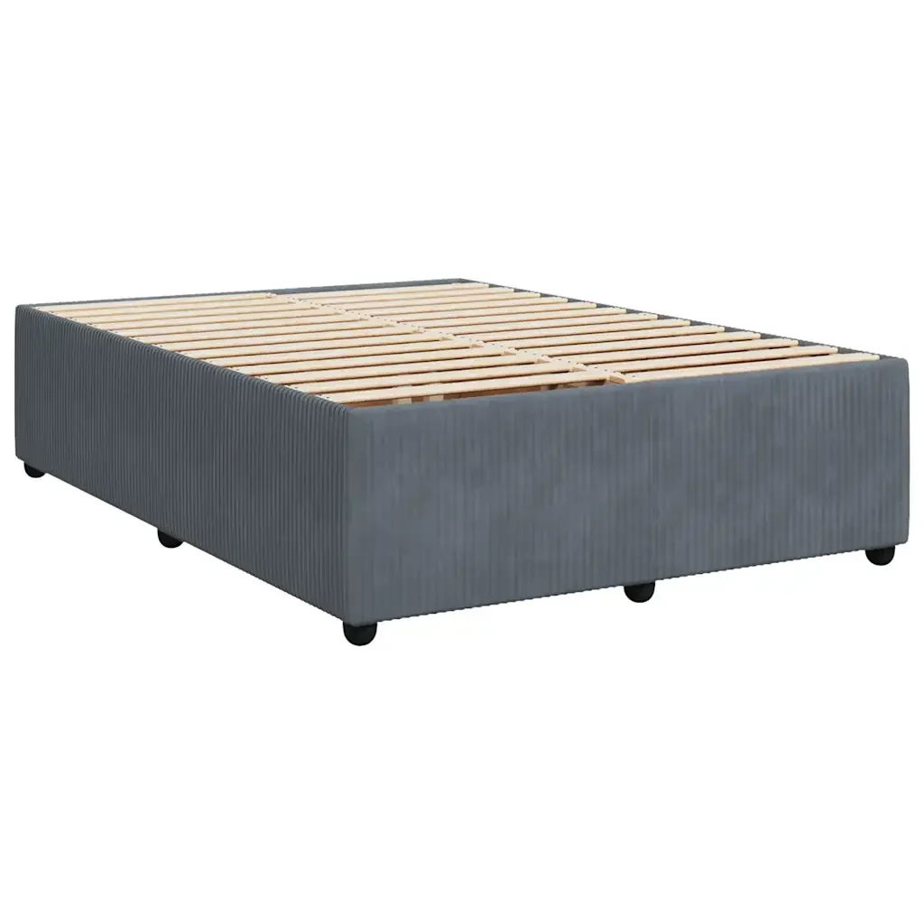 Letto matrimoniale | Letto per adulti | Giroletto senza Materasso Grigio Scuro 160x200 cm Velluto - Image 4