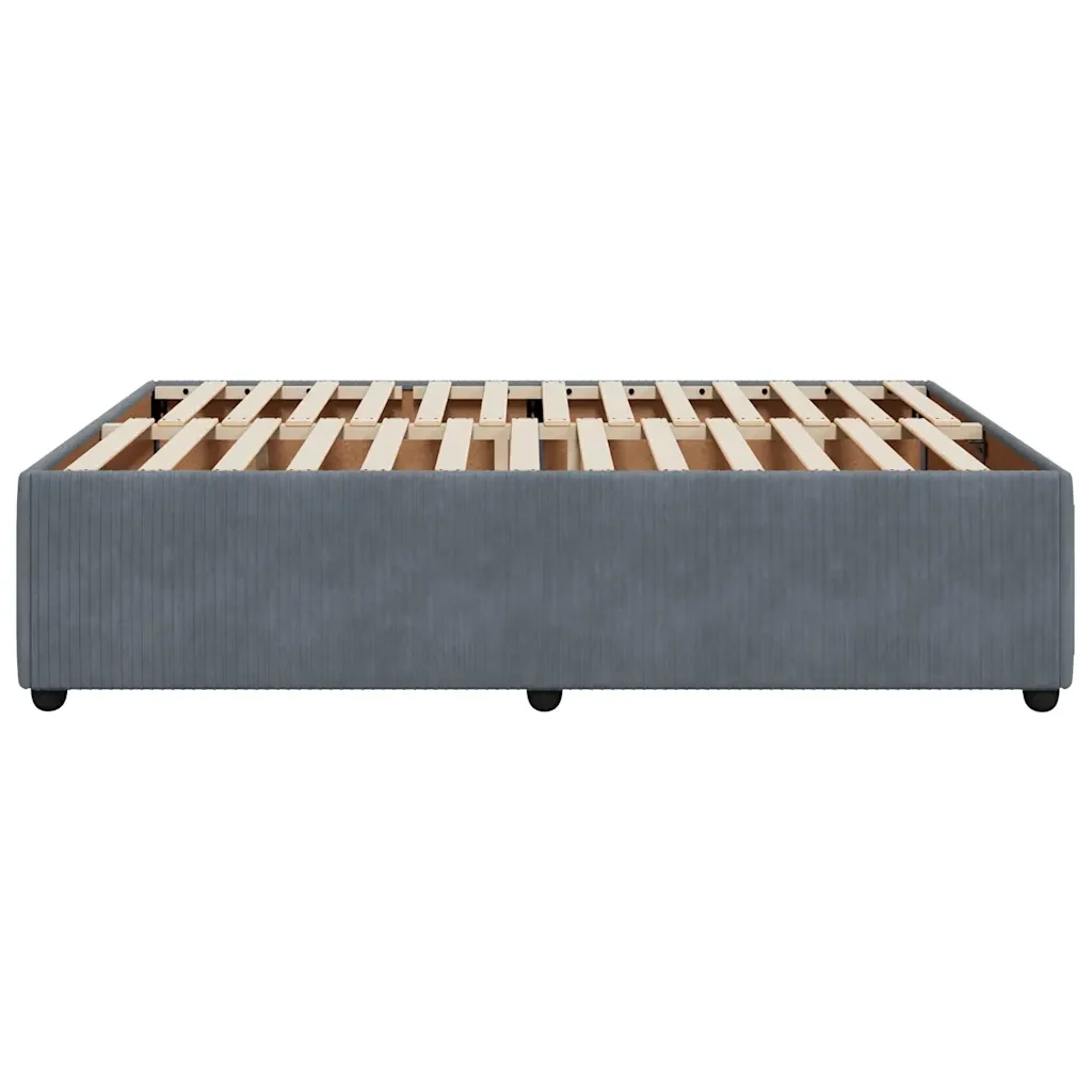Letto matrimoniale | Letto per adulti | Giroletto senza Materasso Grigio Scuro 160x200 cm Velluto - Image 5
