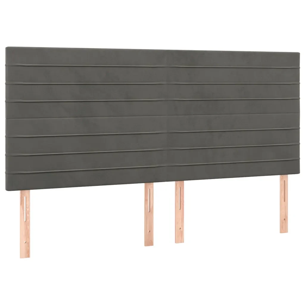 Letto matrimoniale | Letto per adulti | Giroletto senza Materasso Grigio Scuro 160x200 cm Velluto - Image 8