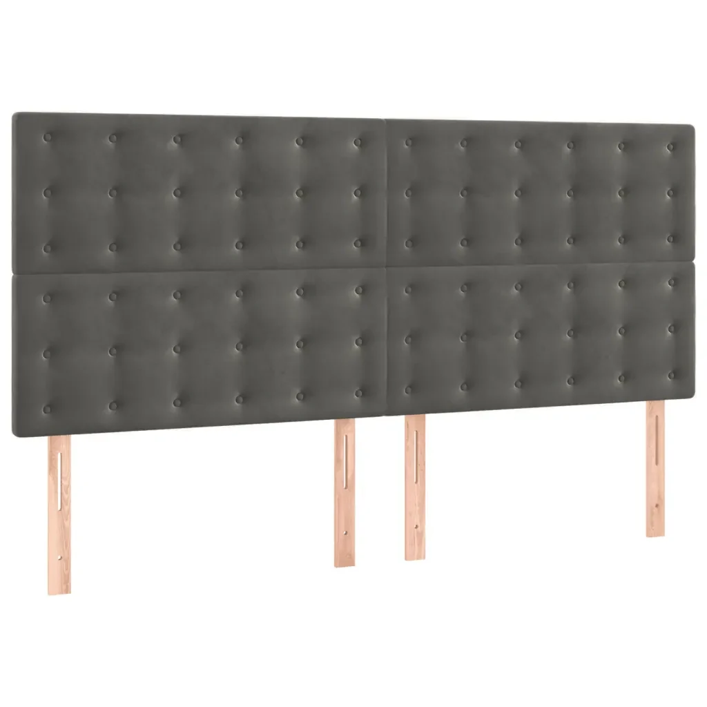 Letto matrimoniale | Letto per adulti | Giroletto senza Materasso Grigio Scuro 160x200 cm Velluto - Image 8