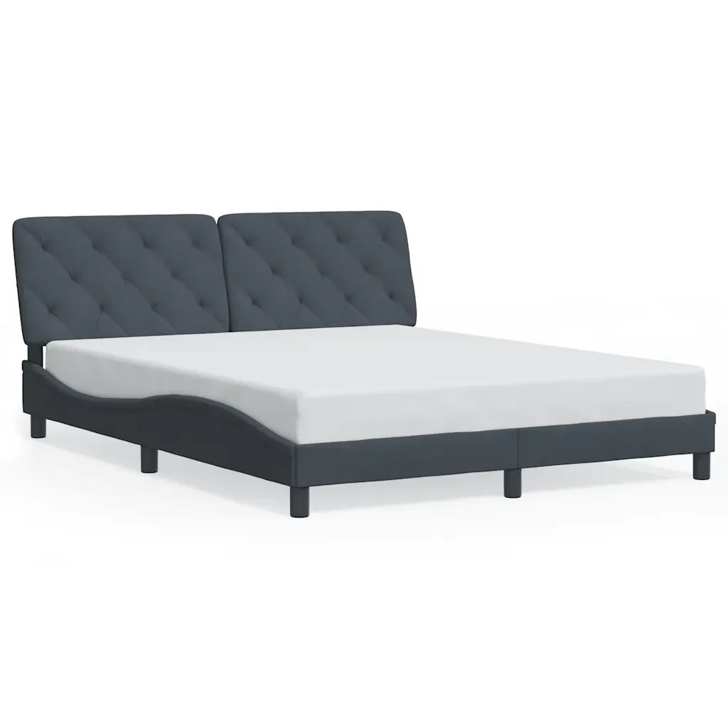 Letto matrimoniale | Letto per adulti | Giroletto senza Materasso Grigio Scuro 160x200 cm Velluto