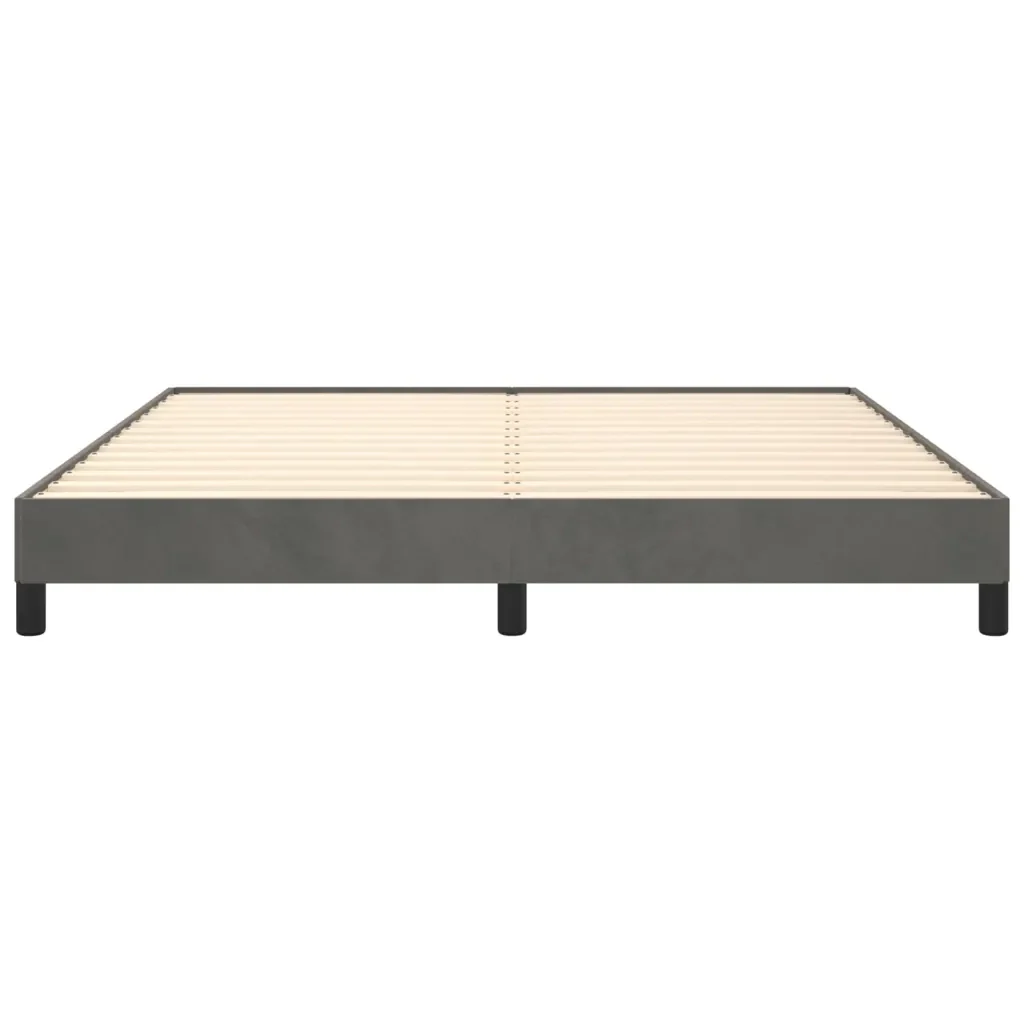 Letto matrimoniale | Letto per adulti | Giroletto senza Materasso Grigio Scuro 160x200 cm Velluto - Image 5