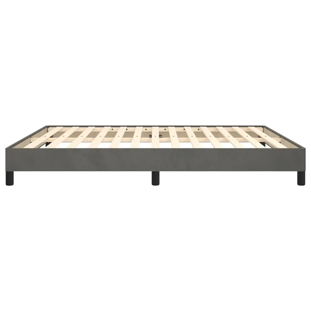 Letto matrimoniale | Letto per adulti | Giroletto senza Materasso Grigio Scuro 160x200 cm Velluto - Image 6