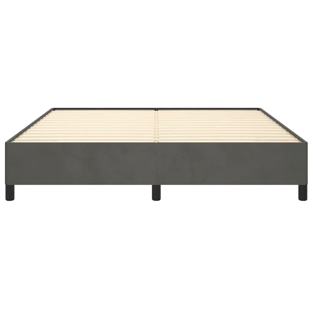 Letto matrimoniale | Letto per adulti | Giroletto senza Materasso Grigio Scuro 160x200 cm Velluto - Image 5