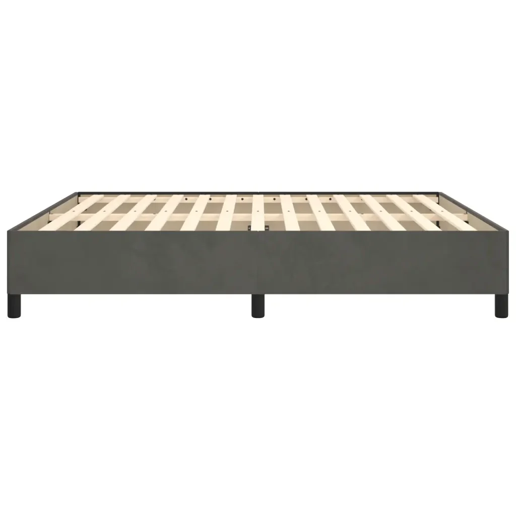 Letto matrimoniale | Letto per adulti | Giroletto senza Materasso Grigio Scuro 160x200 cm Velluto - Image 6