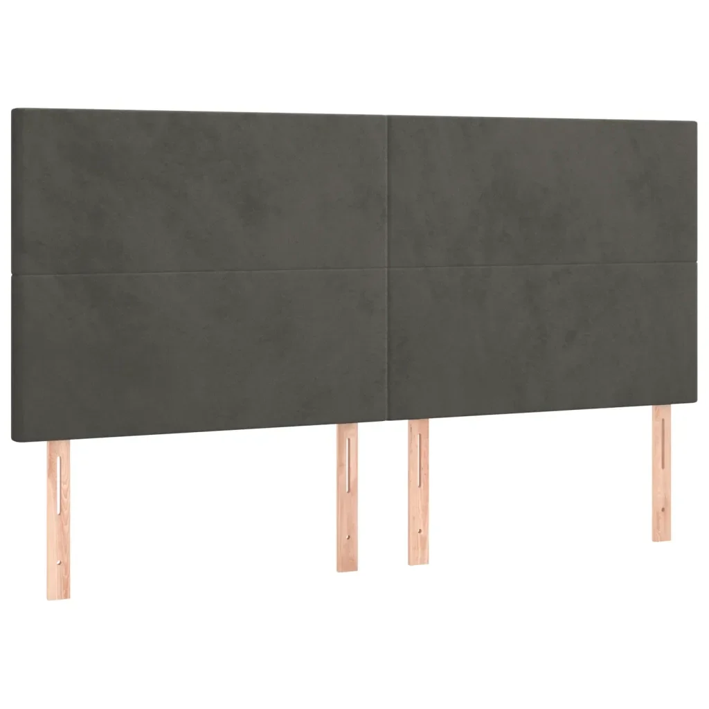 Letto matrimoniale | Letto per adulti | Giroletto senza Materasso Grigio Scuro 160x200 cm Velluto - Image 9
