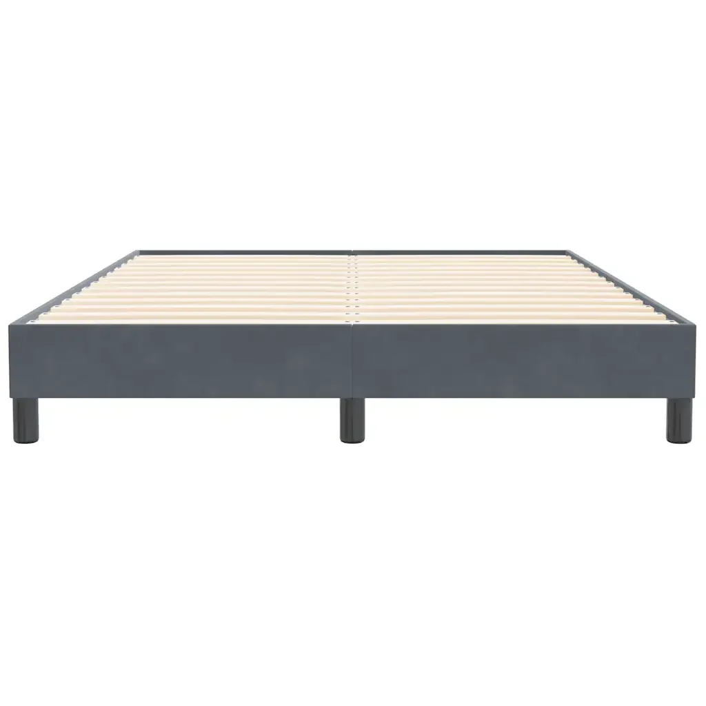 Letto matrimoniale | Letto per adulti | Giroletto senza Materasso Grigio Scuro 160x210 cm Velluto - Image 5