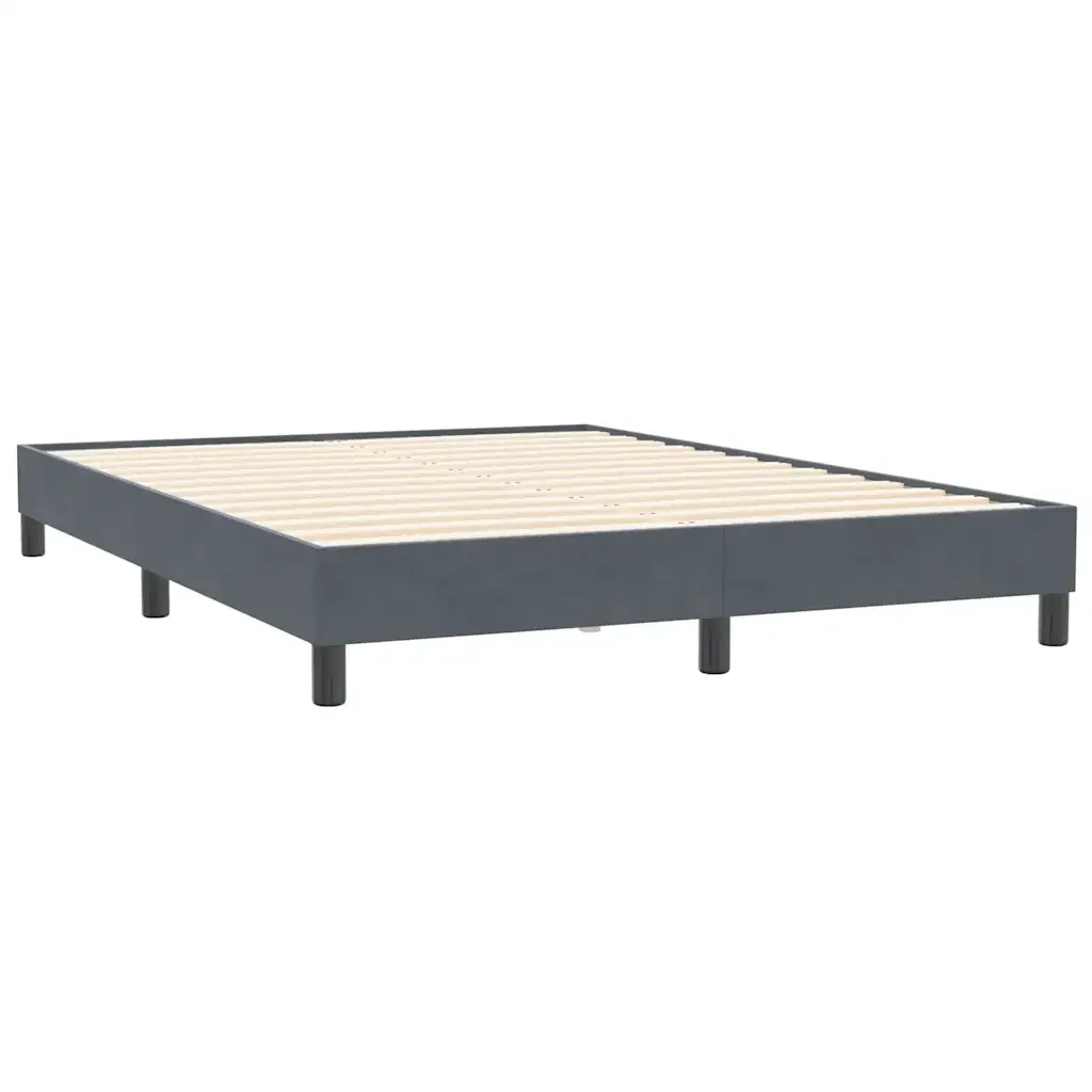 Letto matrimoniale | Letto per adulti | Giroletto senza Materasso Grigio Scuro 160x210 cm Velluto - Image 7