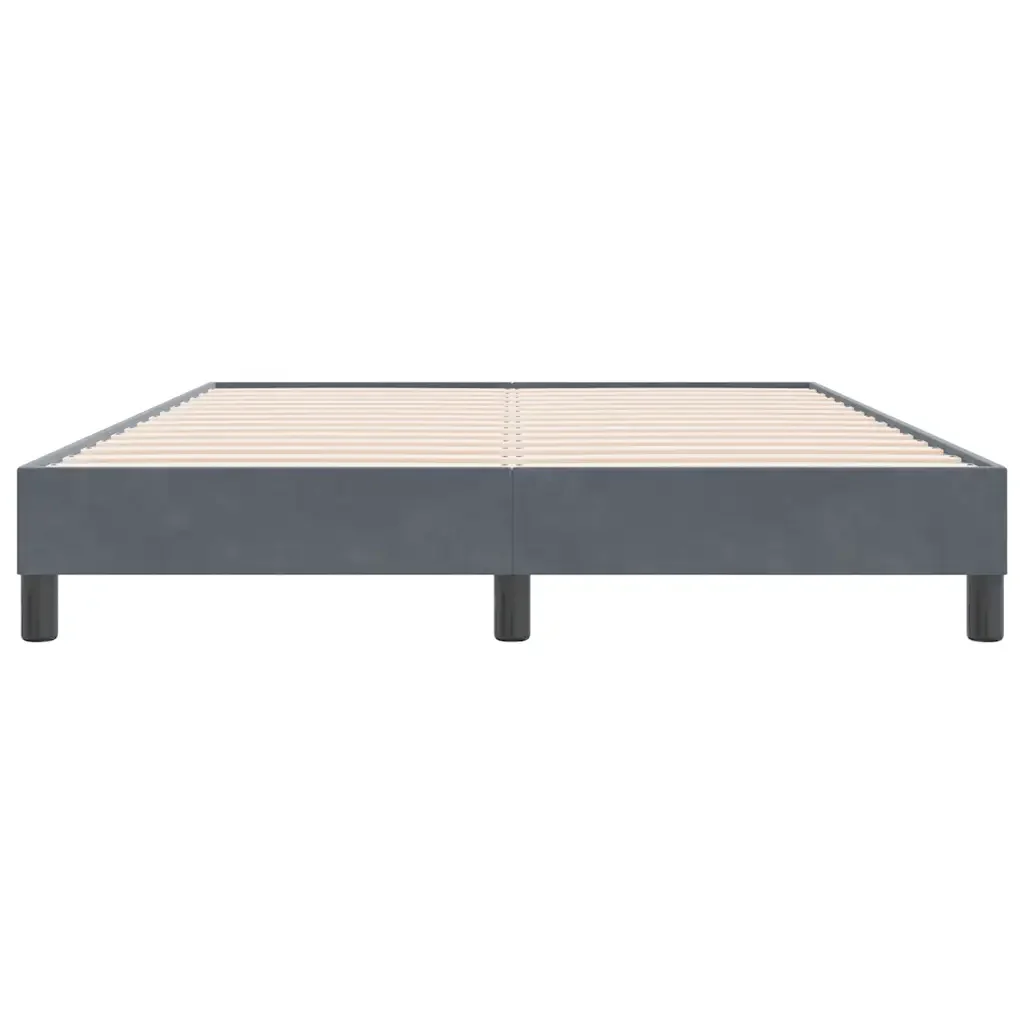 Letto matrimoniale | Letto per adulti | Giroletto senza Materasso Grigio Scuro 160x220 cm Velluto - Image 5