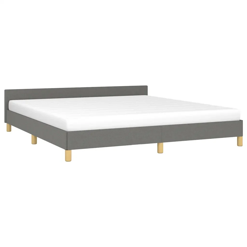 Letto matrimoniale | Letto per adulti | Giroletto senza Materasso Grigio Scuro 180x200 cm Tessuto - Image 4
