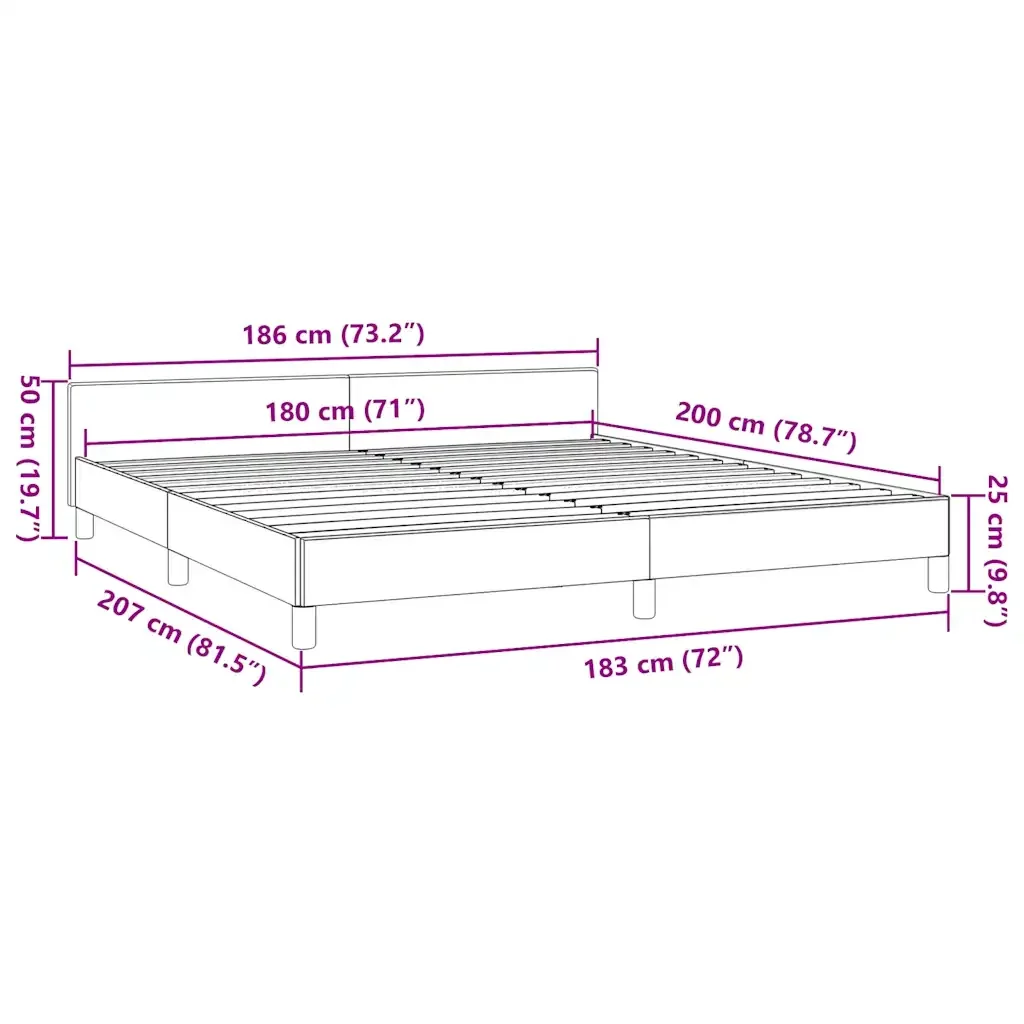 Letto matrimoniale | Letto per adulti | Giroletto senza Materasso Grigio Scuro 180x200 cm Tessuto - Image 9