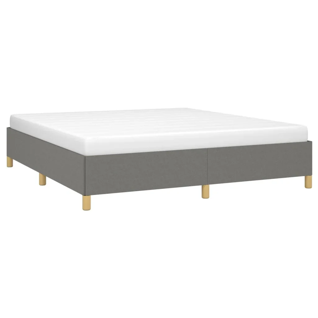 Letto matrimoniale | Letto per adulti | Giroletto senza Materasso Grigio Scuro 180x200 cm Tessuto - Image 3