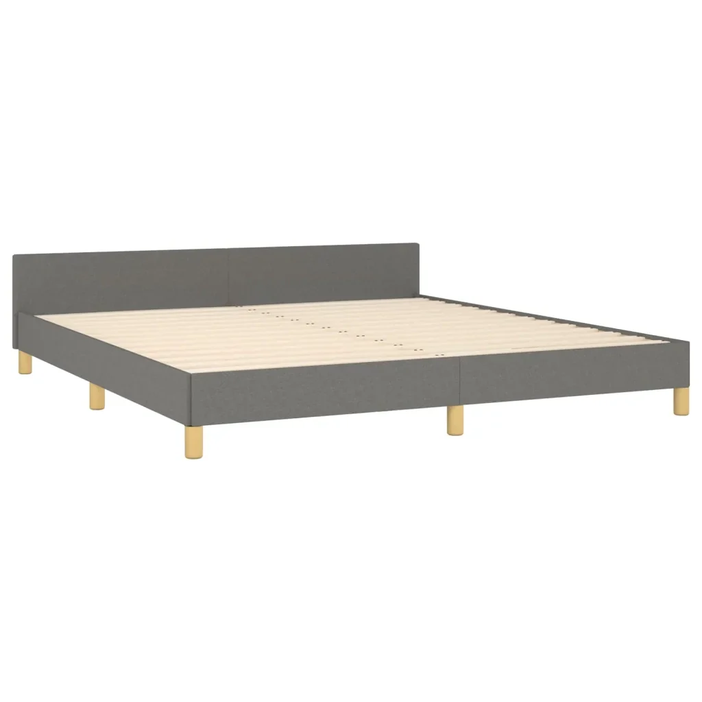 Letto matrimoniale | Letto per adulti | Giroletto senza Materasso Grigio Scuro 180x200 cm Tessuto - Image 5