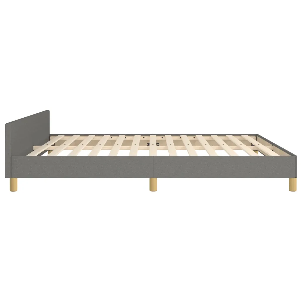 Letto matrimoniale | Letto per adulti | Giroletto senza Materasso Grigio Scuro 180x200 cm Tessuto - Image 7