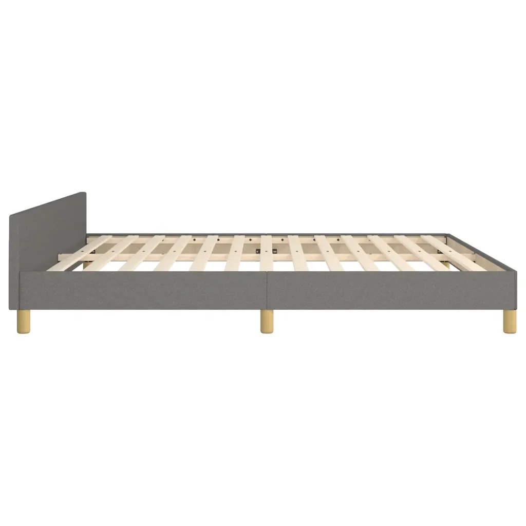 Letto matrimoniale | Letto per adulti | Giroletto senza Materasso Grigio Scuro 180x200 cm Tessuto - Image 7