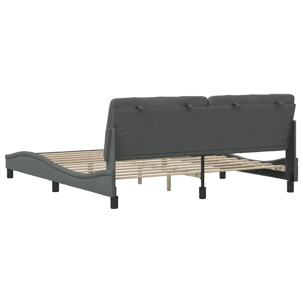 Letto matrimoniale | Letto per adulti | Giroletto senza Materasso Grigio Scuro 180x200 cm Tessuto - Image 9
