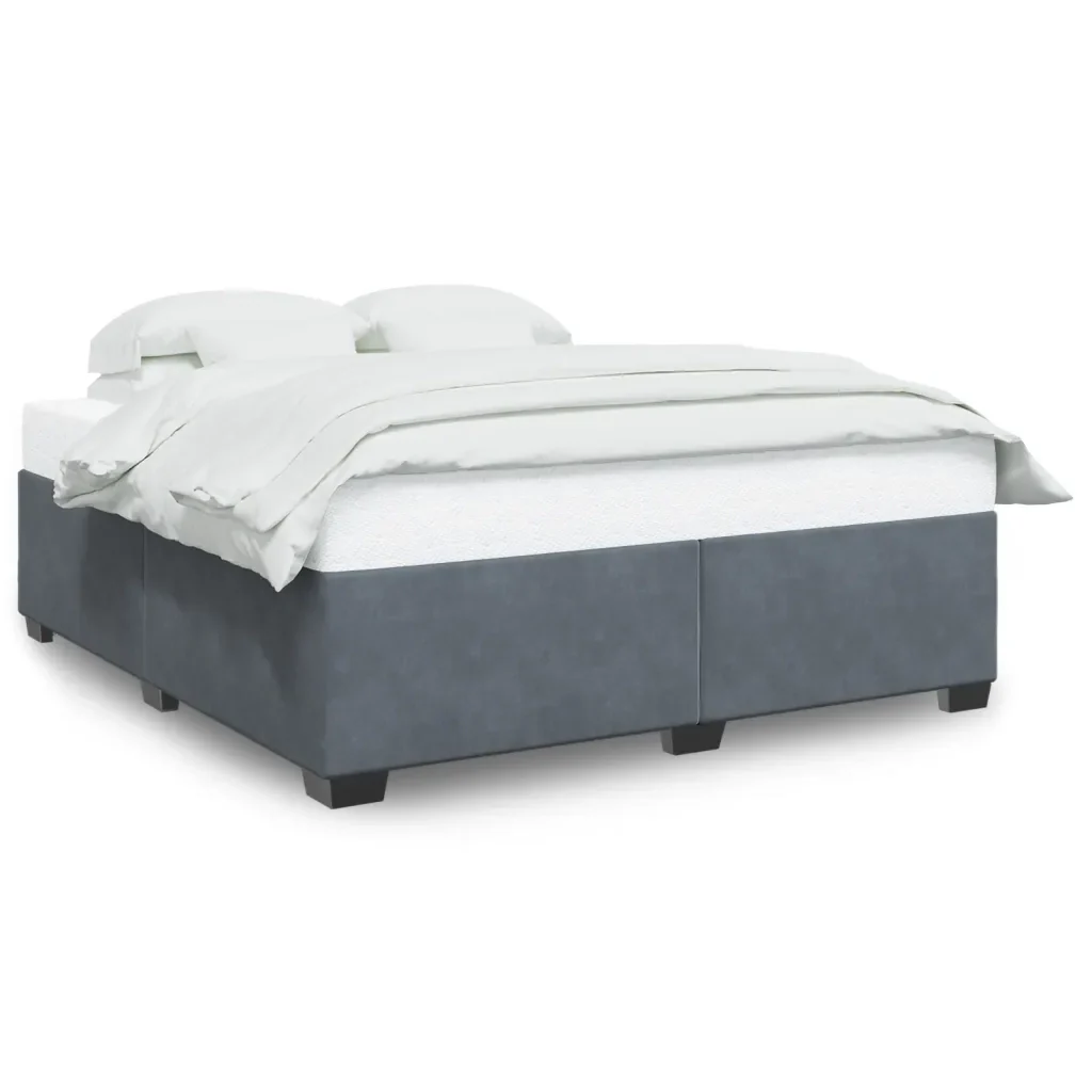 Letto matrimoniale | Letto per adulti | Giroletto senza Materasso Grigio Scuro 180x200 cm Velluto