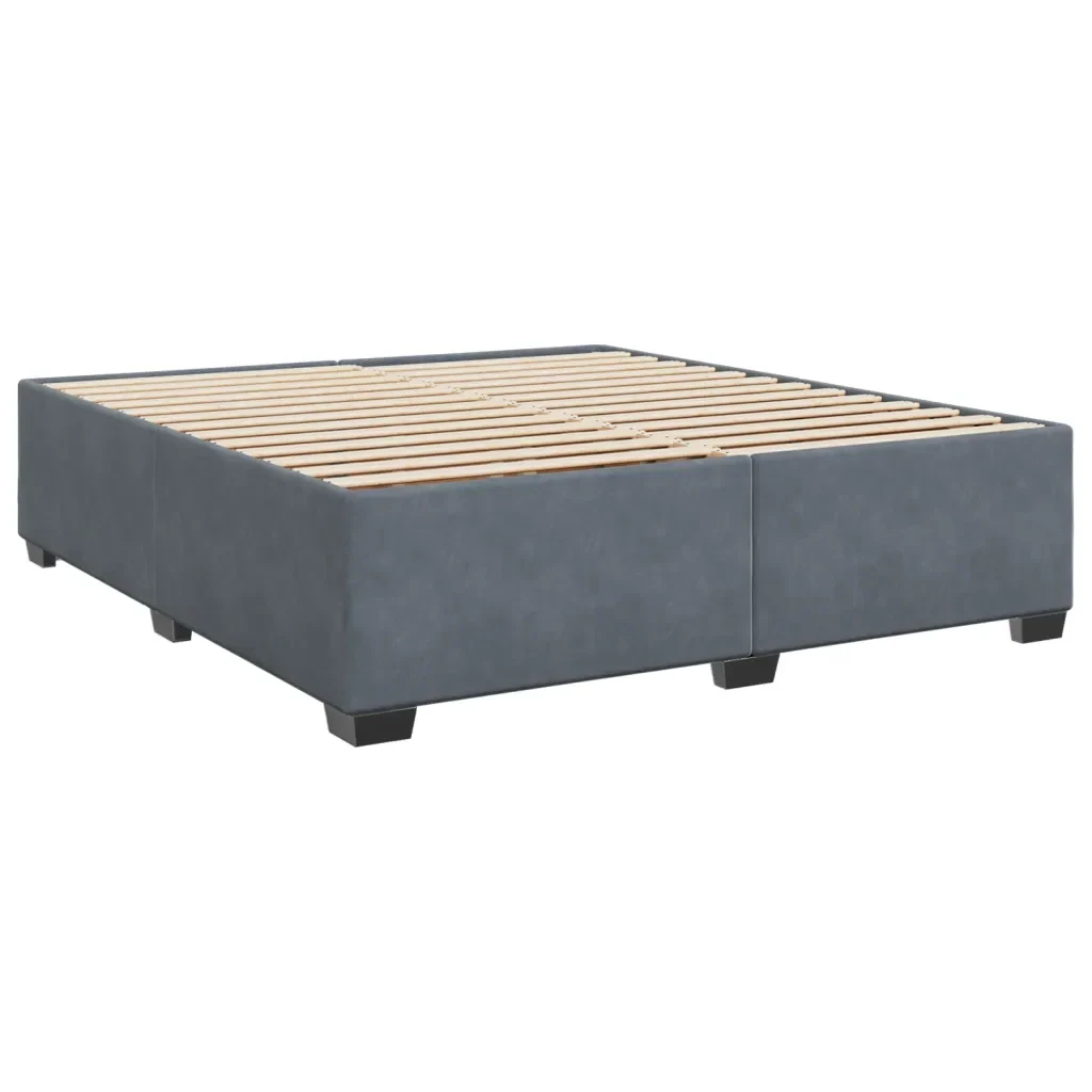 Letto matrimoniale | Letto per adulti | Giroletto senza Materasso Grigio Scuro 180x200 cm Velluto - Image 3