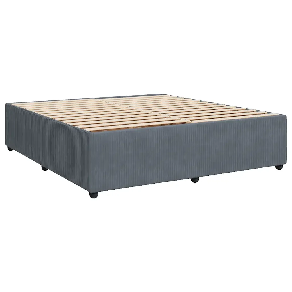 Letto matrimoniale | Letto per adulti | Giroletto senza Materasso Grigio Scuro 180x200 cm Velluto - Image 4