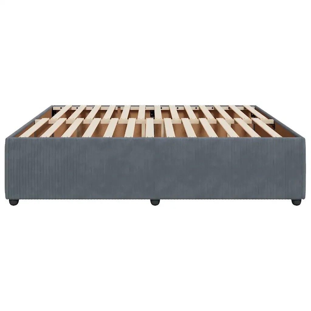 Letto matrimoniale | Letto per adulti | Giroletto senza Materasso Grigio Scuro 180x200 cm Velluto - Image 5