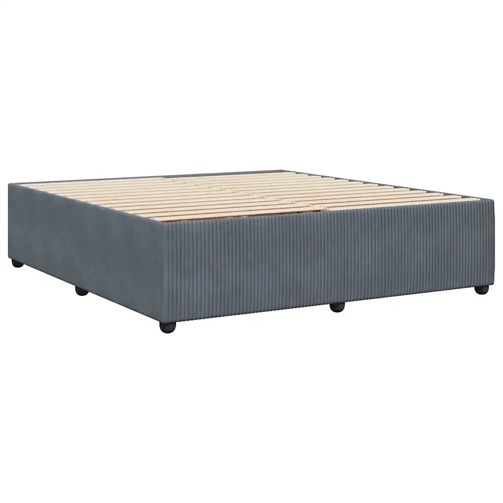 Letto matrimoniale | Letto per adulti | Giroletto senza Materasso Grigio Scuro 180x200 cm Velluto - Image 6