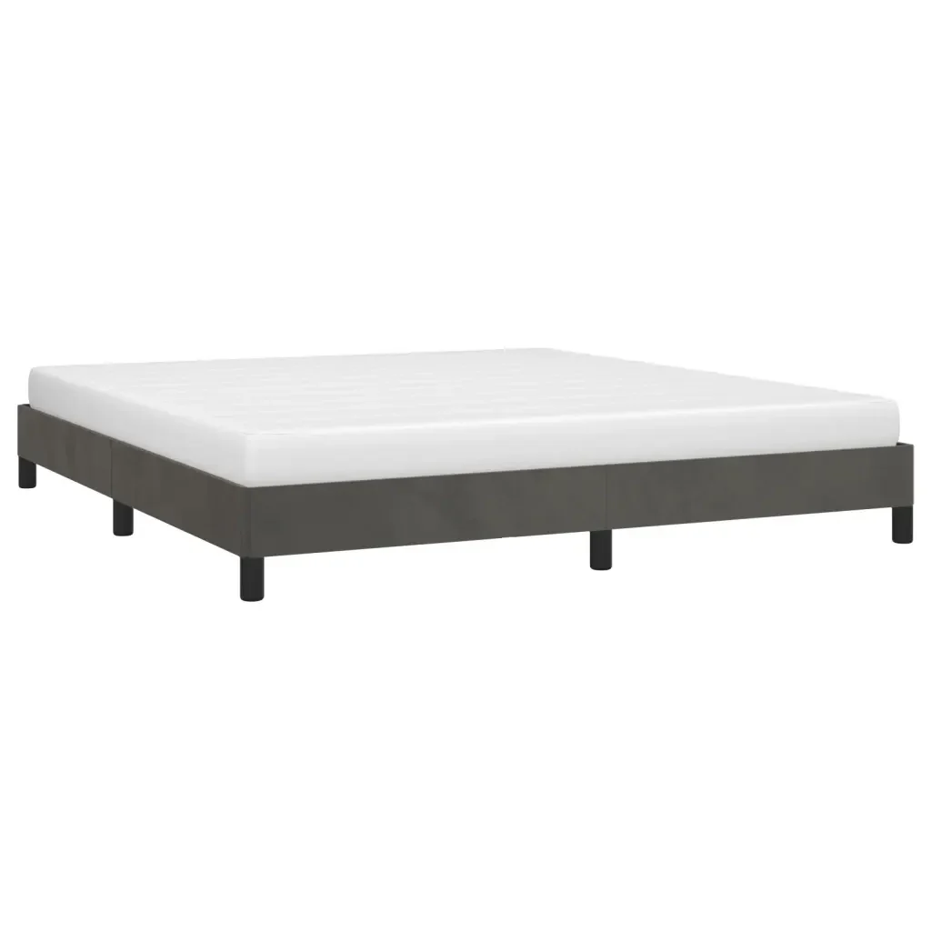 Letto matrimoniale | Letto per adulti | Giroletto senza Materasso Grigio Scuro 180x200 cm Velluto - Image 4