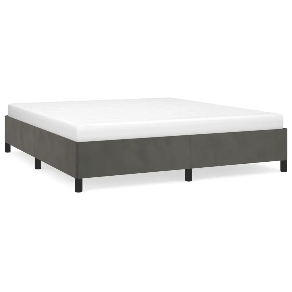 Letto matrimoniale | Letto per adulti | Giroletto senza Materasso Grigio Scuro 180x200 cm Velluto