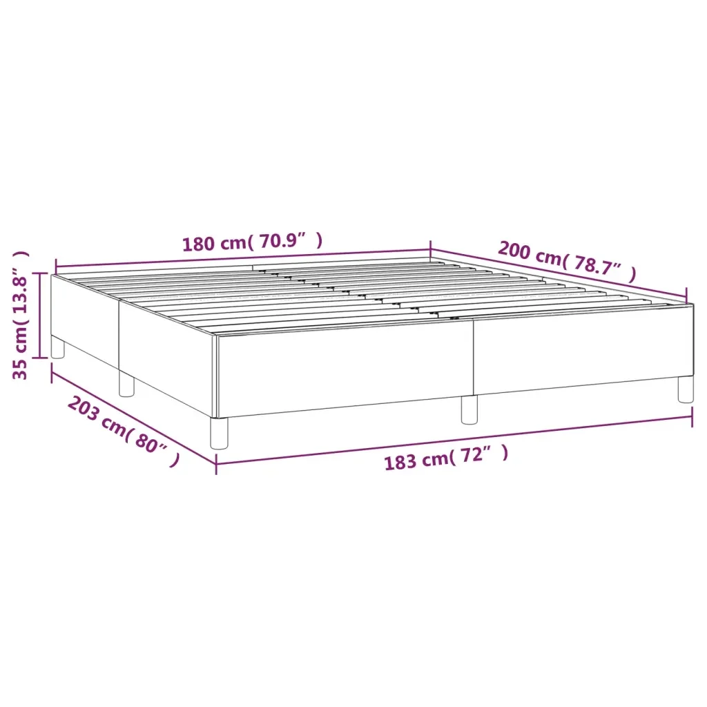 Letto matrimoniale | Letto per adulti | Giroletto senza Materasso Grigio Scuro 180x200 cm Velluto - Image 9