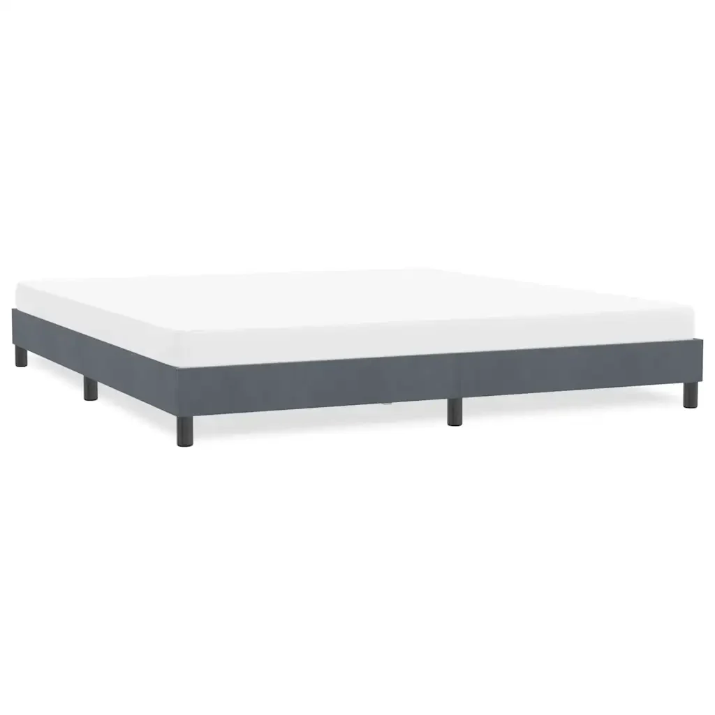 Letto matrimoniale | Letto per adulti | Giroletto senza Materasso Grigio Scuro 180x210 cm Velluto - Image 2