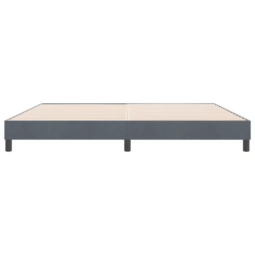 Letto matrimoniale | Letto per adulti | Giroletto senza Materasso Grigio Scuro 180x210 cm Velluto - Image 5