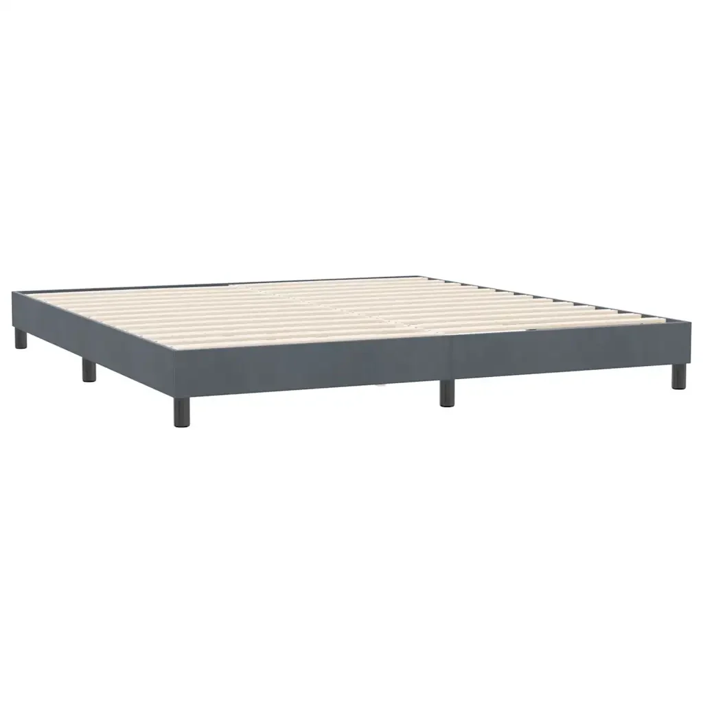 Letto matrimoniale | Letto per adulti | Giroletto senza Materasso Grigio Scuro 180x210 cm Velluto - Image 7