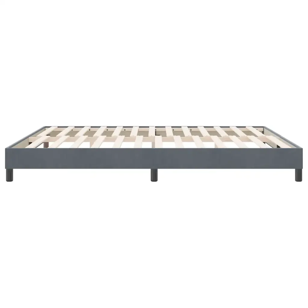 Letto matrimoniale | Letto per adulti | Giroletto senza Materasso Grigio Scuro 180x220 cm Velluto - Image 6