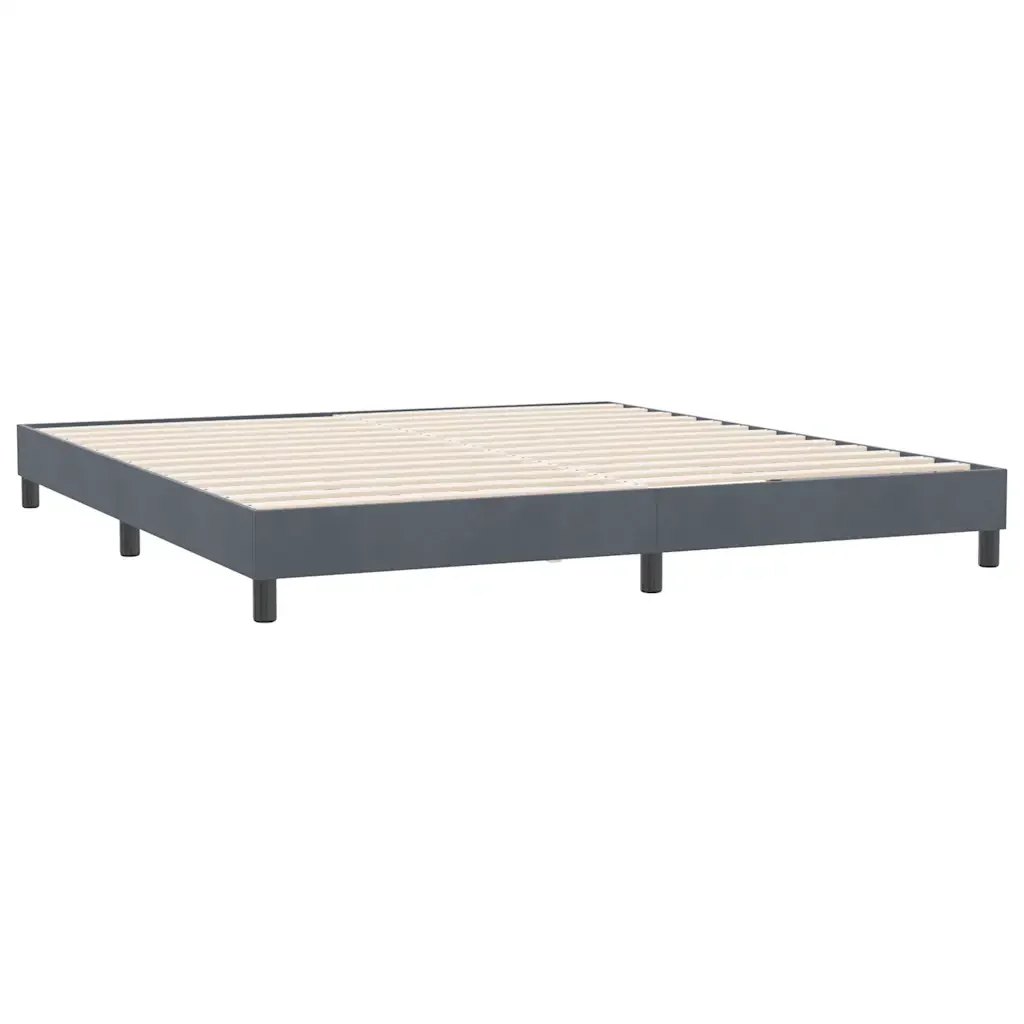 Letto matrimoniale | Letto per adulti | Giroletto senza Materasso Grigio Scuro 180x220 cm Velluto - Image 7