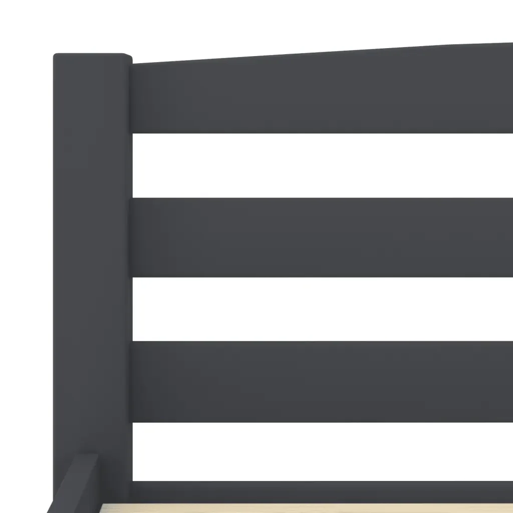 Letto matrimoniale | Letto per adulti | Giroletto senza Materasso Grigio Scuro 200x200 cm Legno Pino - Image 6