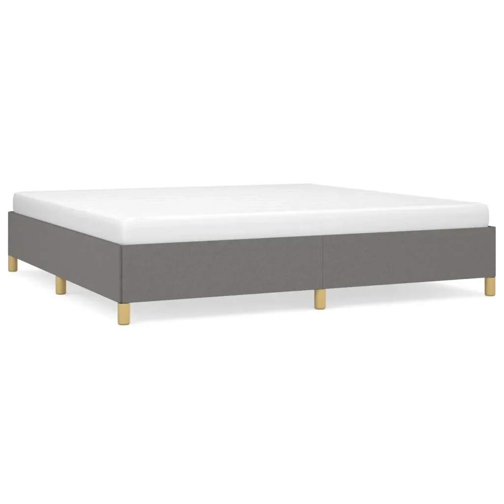 Letto matrimoniale | Letto per adulti | Giroletto senza Materasso Grigio Scuro 200x200 cm Tessuto