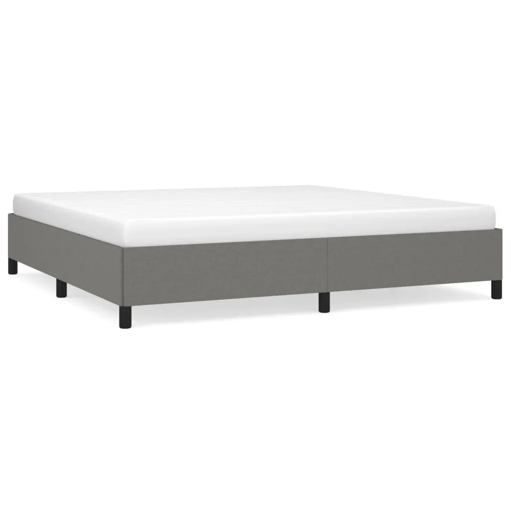 Letto matrimoniale | Letto per adulti | Giroletto senza Materasso Grigio Scuro 200x200 cm Tessuto