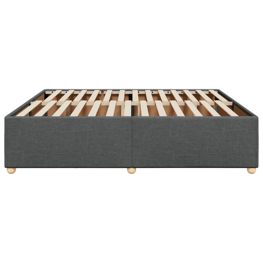 Letto matrimoniale | Letto per adulti | Giroletto senza Materasso Grigio Scuro 200x200 cm Tessuto - Image 5