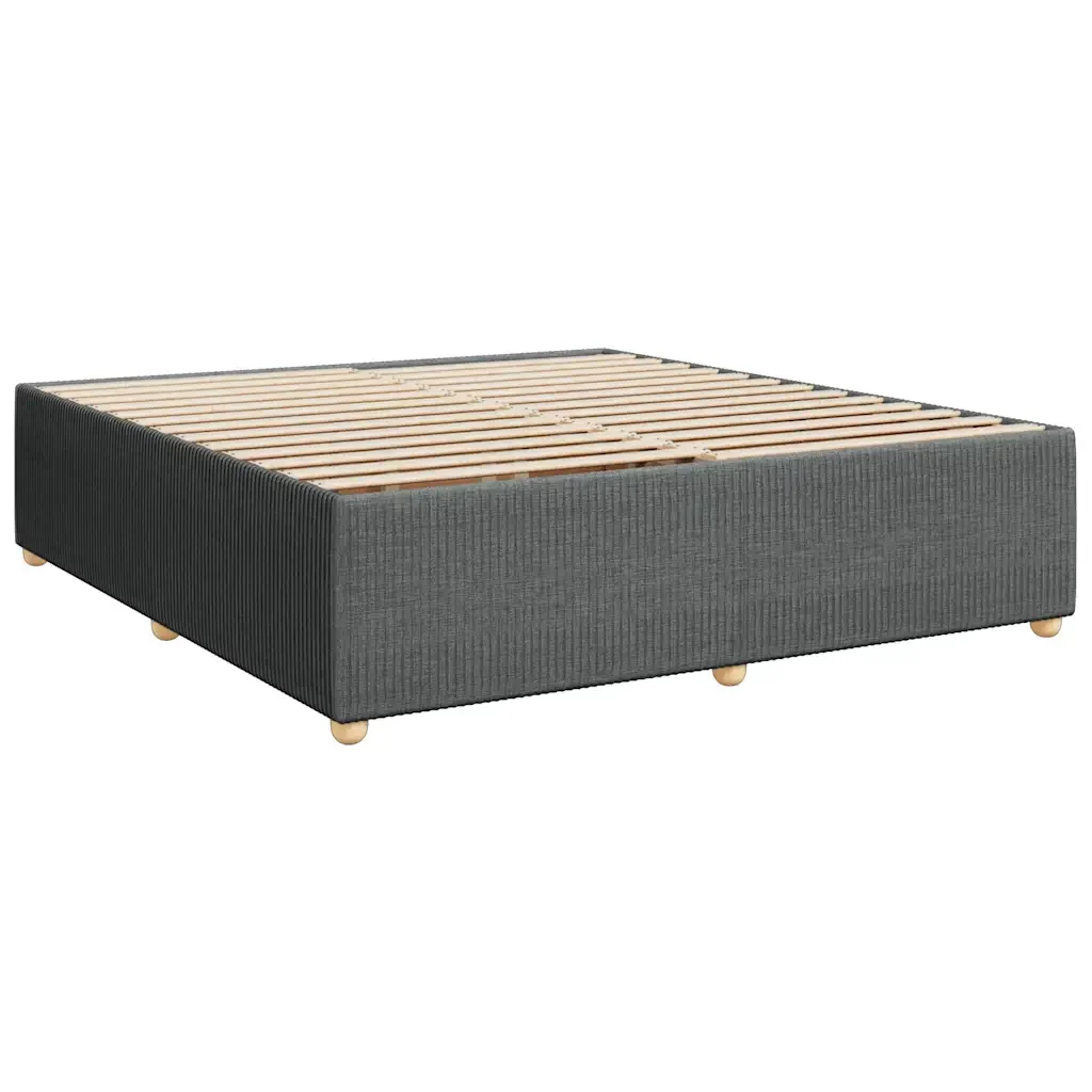 Letto matrimoniale | Letto per adulti | Giroletto senza Materasso Grigio Scuro 200x200 cm Tessuto - Image 4