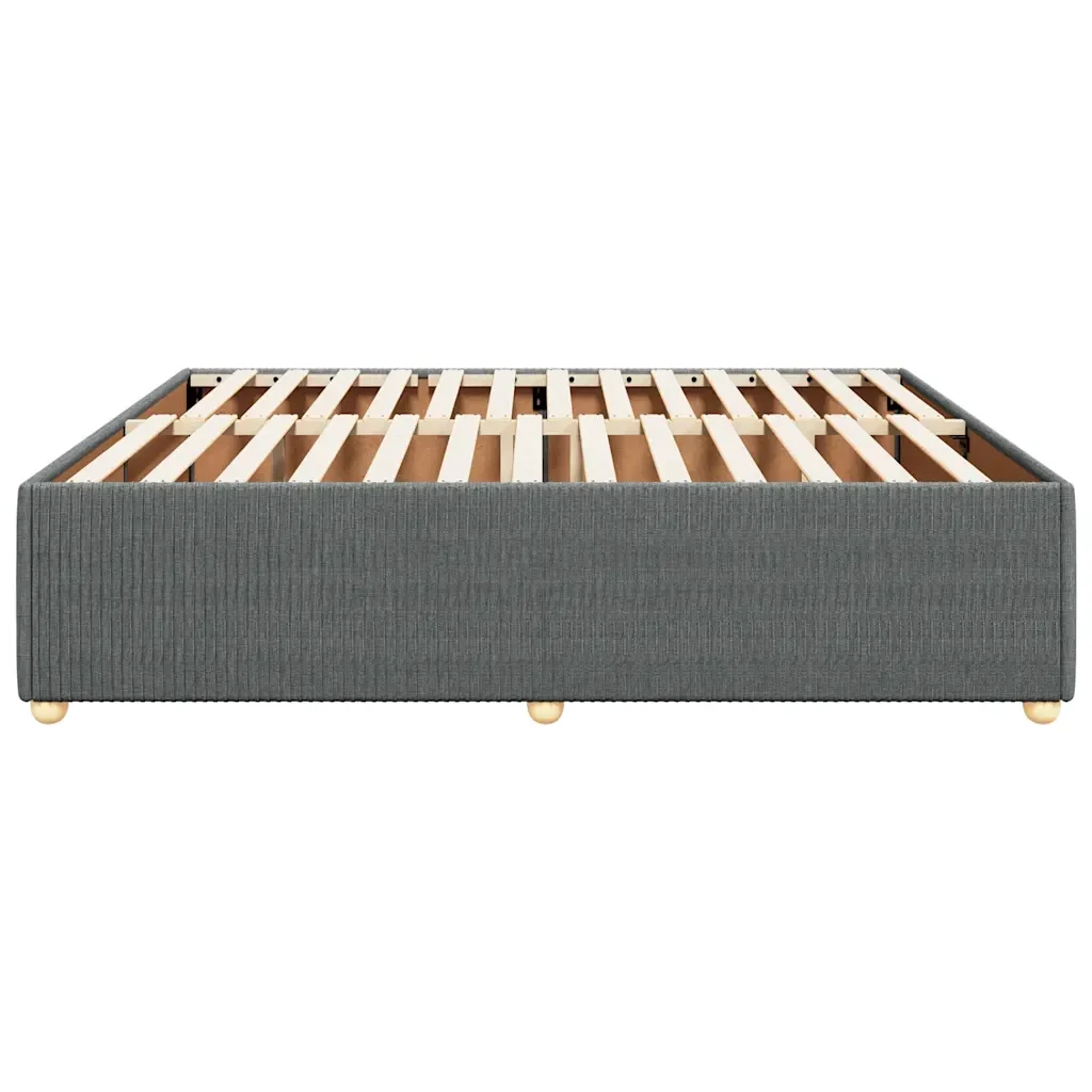 Letto matrimoniale | Letto per adulti | Giroletto senza Materasso Grigio Scuro 200x200 cm Tessuto - Image 5