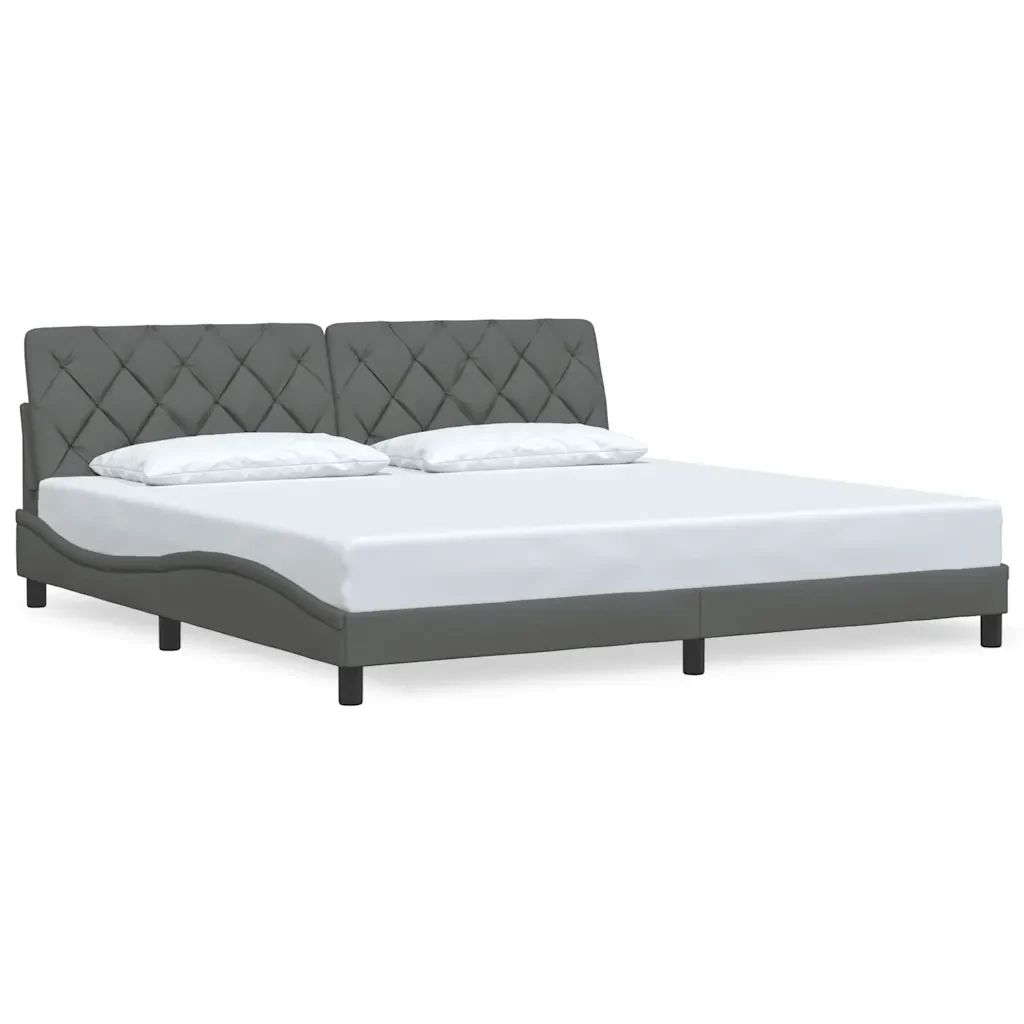 Letto matrimoniale | Letto per adulti | Giroletto senza Materasso Grigio Scuro 200x200 cm Tessuto